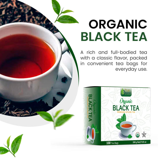 True Organic Premium Ceylon Black Tea, 100 Tea Bags