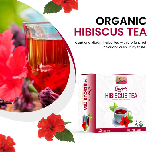 True Organic Hibiscus Tea, 100 Tea Bags.