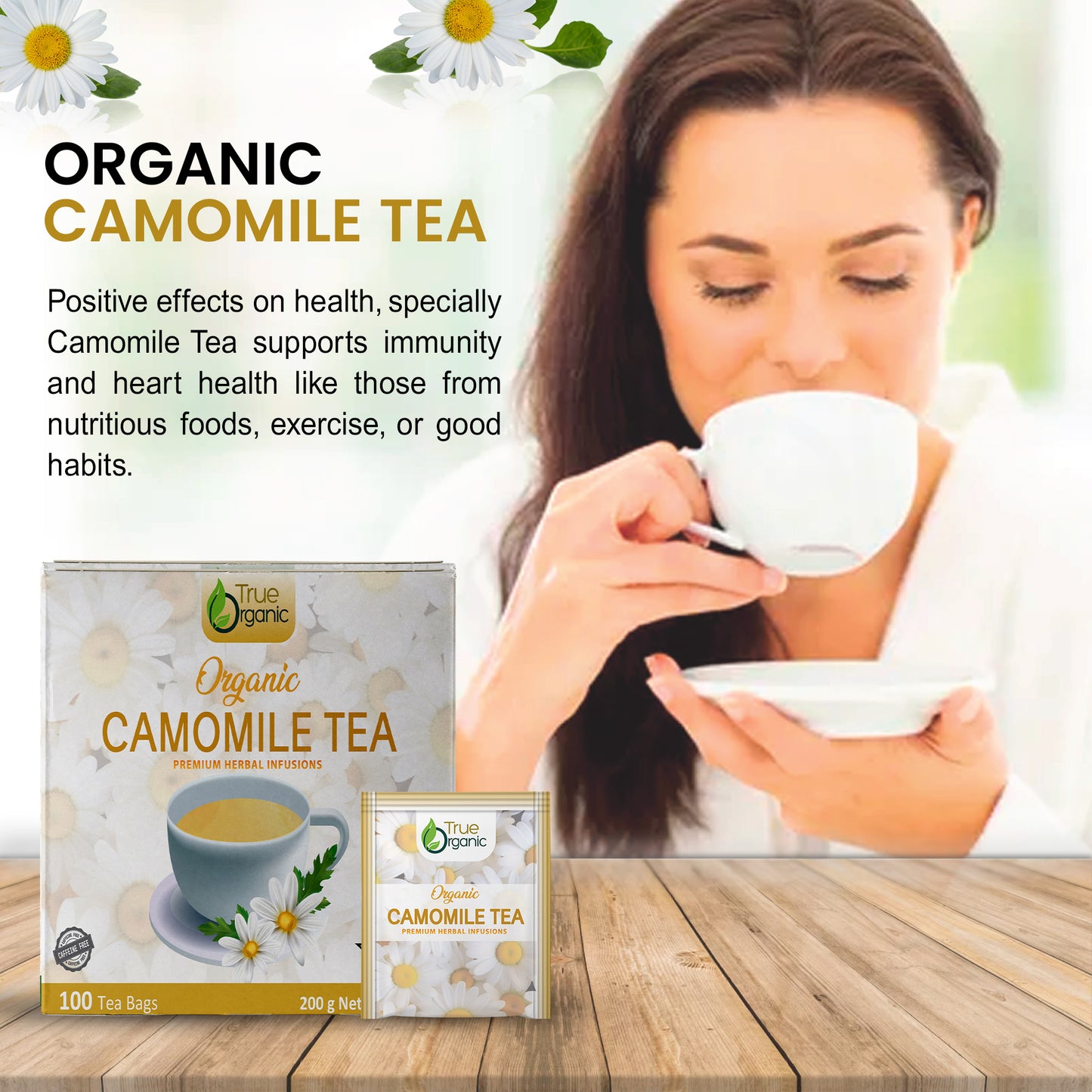 True Organic Chamomile Tea, 100 Tea Bags