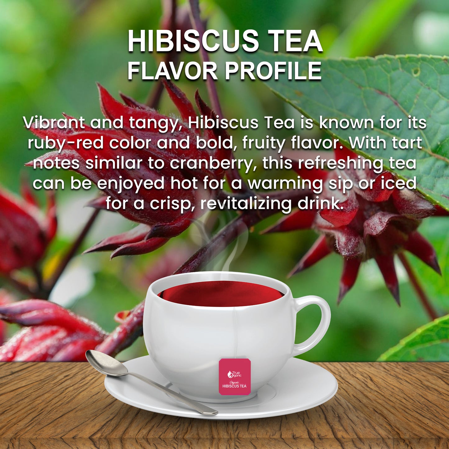 True Organic Hibiscus Tea, 100 Tea Bags.