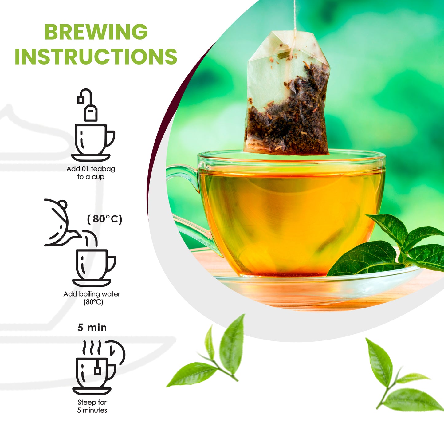 True Organic Premium Ceylon Green Tea, 100 Tea Bags