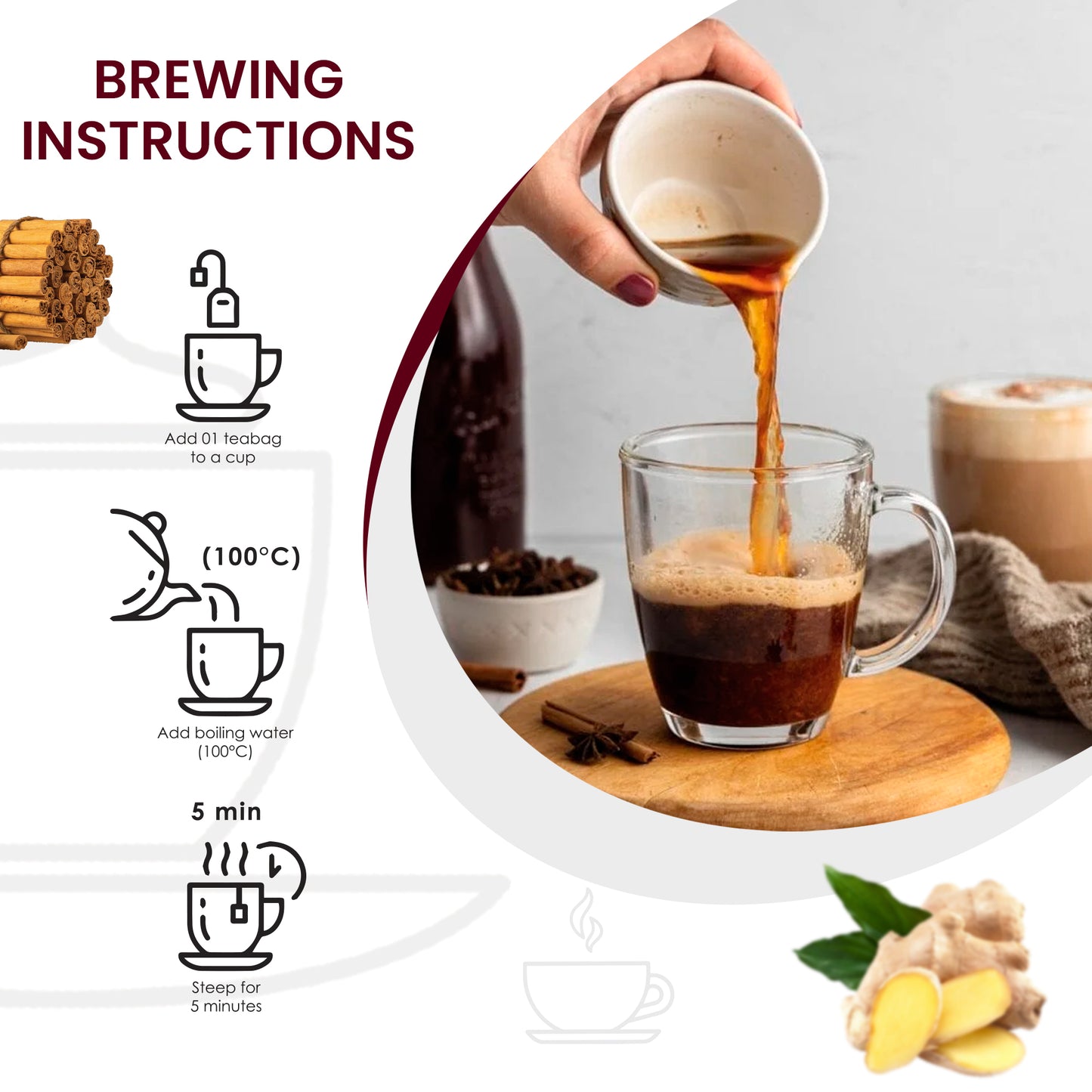 True Organic Chai Black Tea, Premium Ceylon Tea, 100 Tea Bags