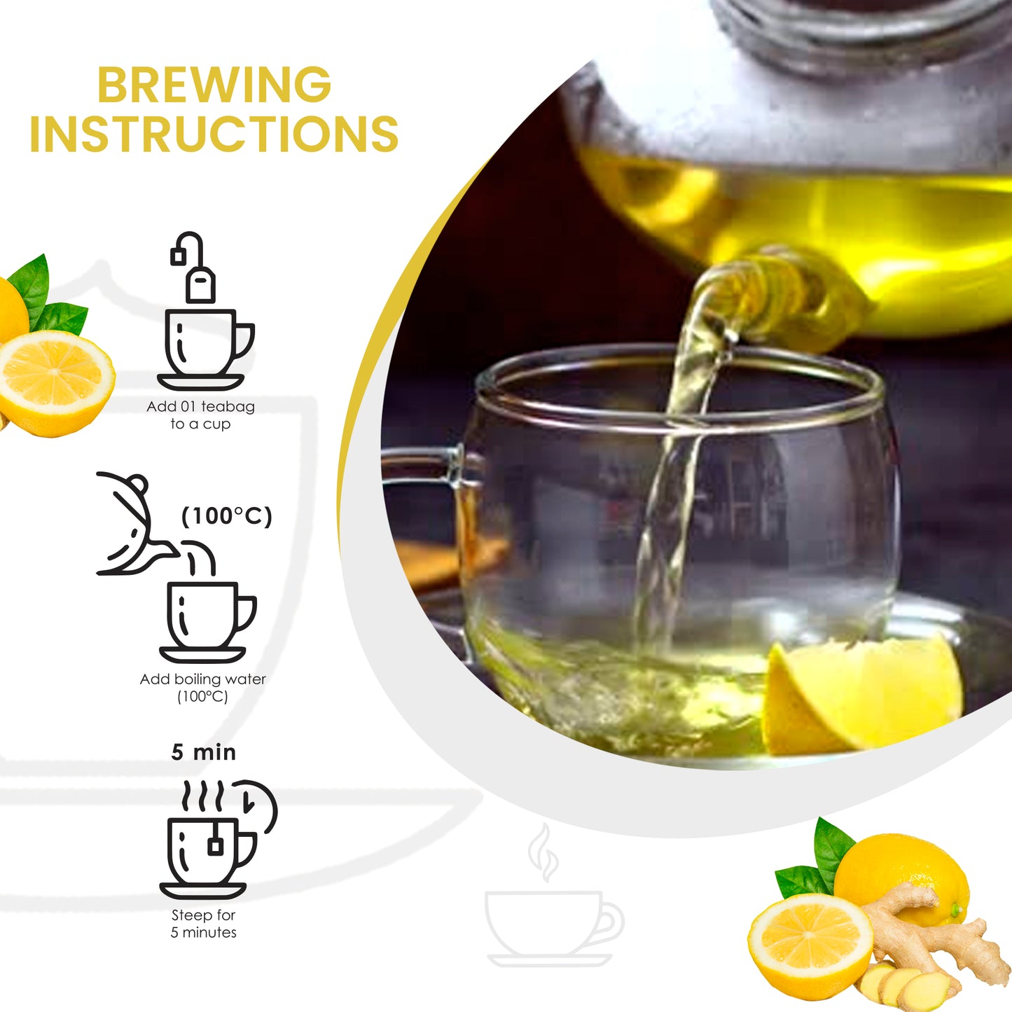 True Organic Lemon & Ginger Tea, 100 Tea Bags