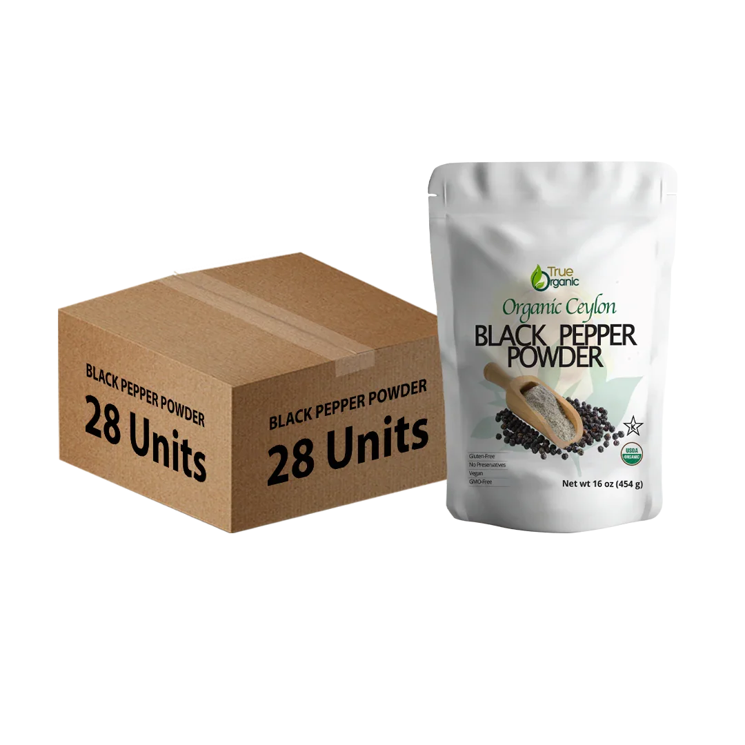 True Organic Ground Black Pepper 16 Oz Bulk Pack (28 Units)