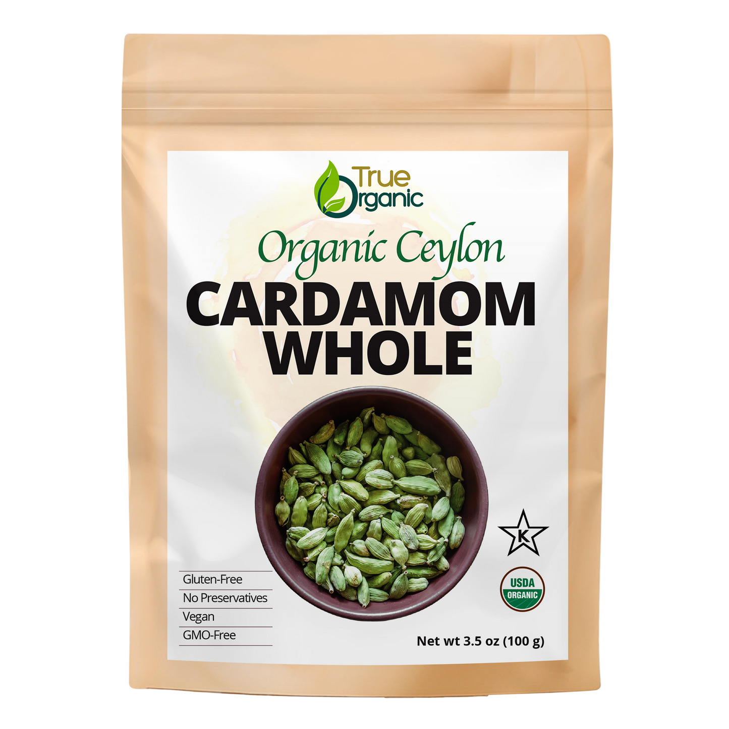 True Organic Cardamom Whole 3.5 oz