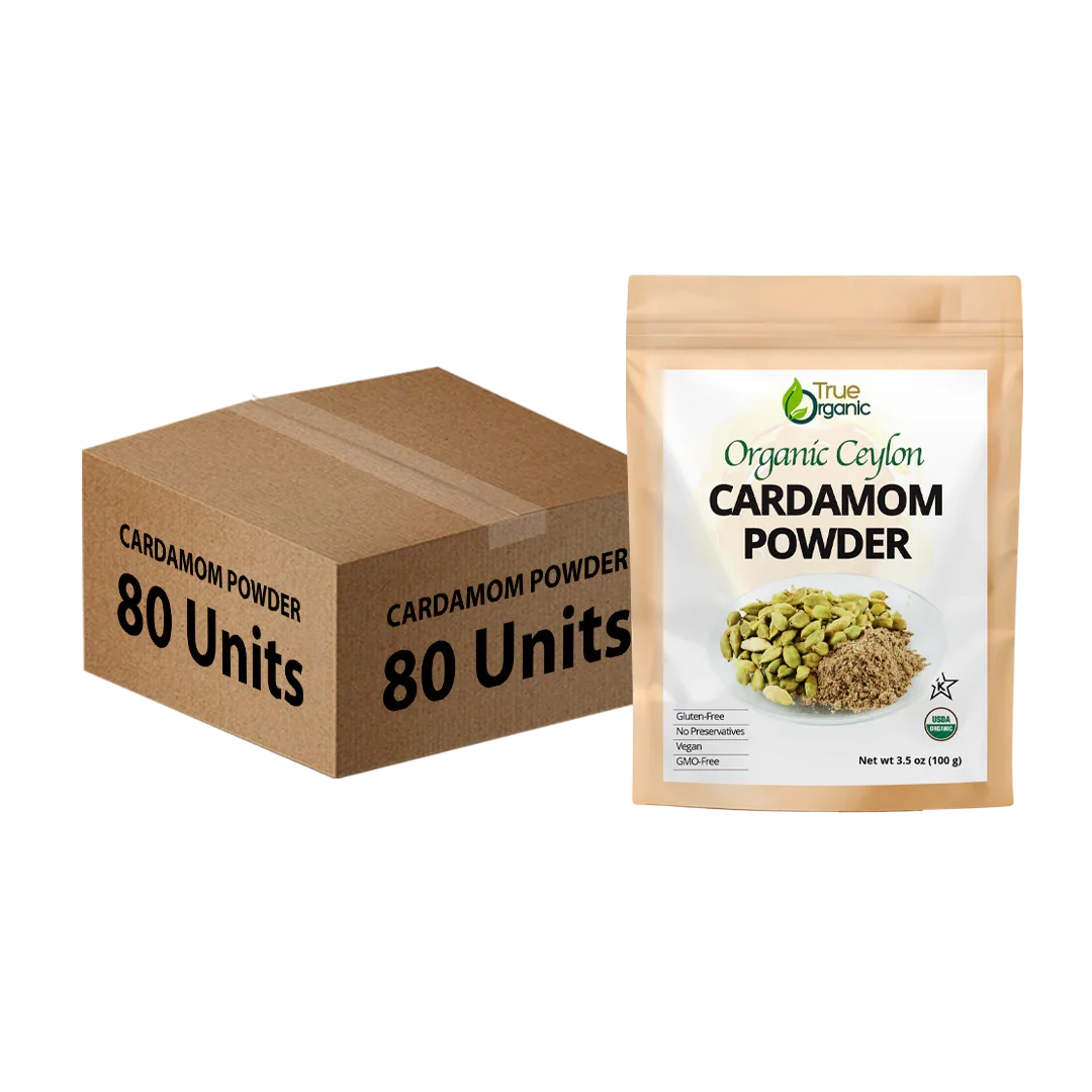 True Organic Cardamom Powder 3.5 Oz Bulk Pack (80 Units)