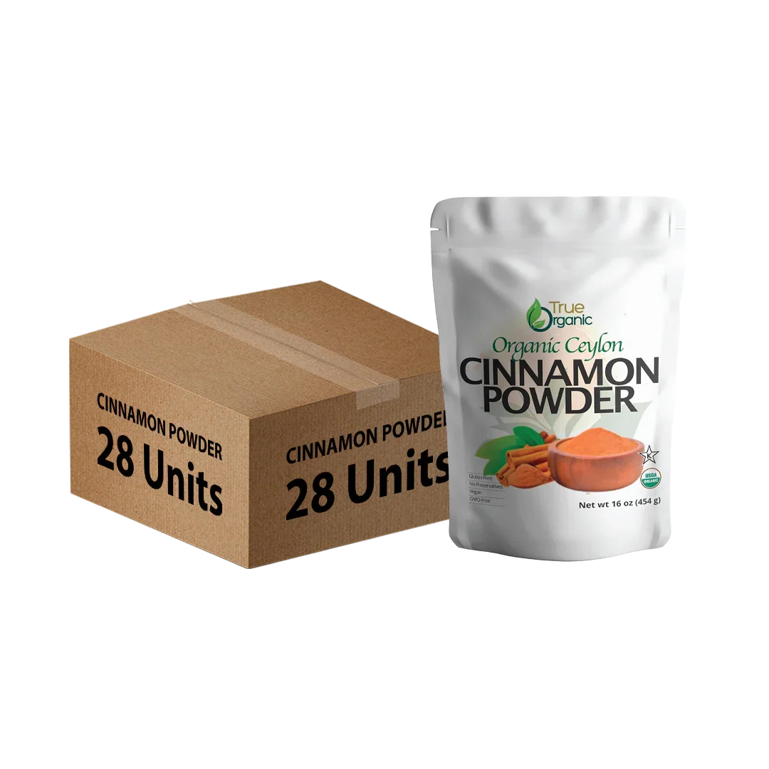 True Organic Ceylon Cinnamon Powder 16 Oz Bulk Bag (Pack of 28)