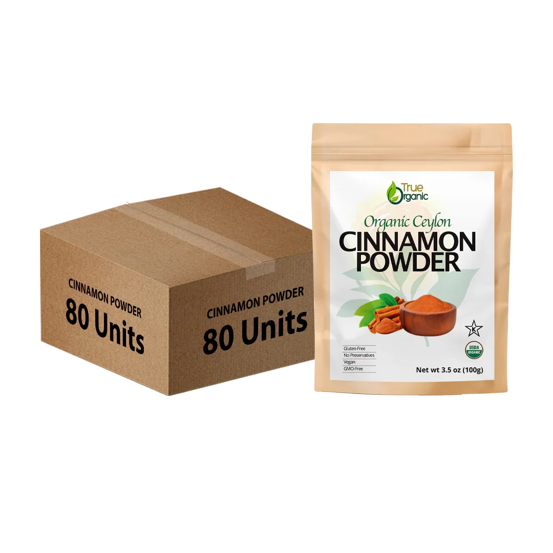 True Organic Ground Cinnamon Powder, 3.5 Oz Bulk Pack (80 Units)