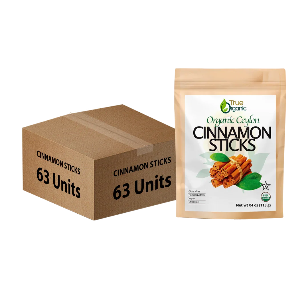 True Organic Ceylon Cinnamon Sticks 04 Oz Bulk Pack (63 Units)