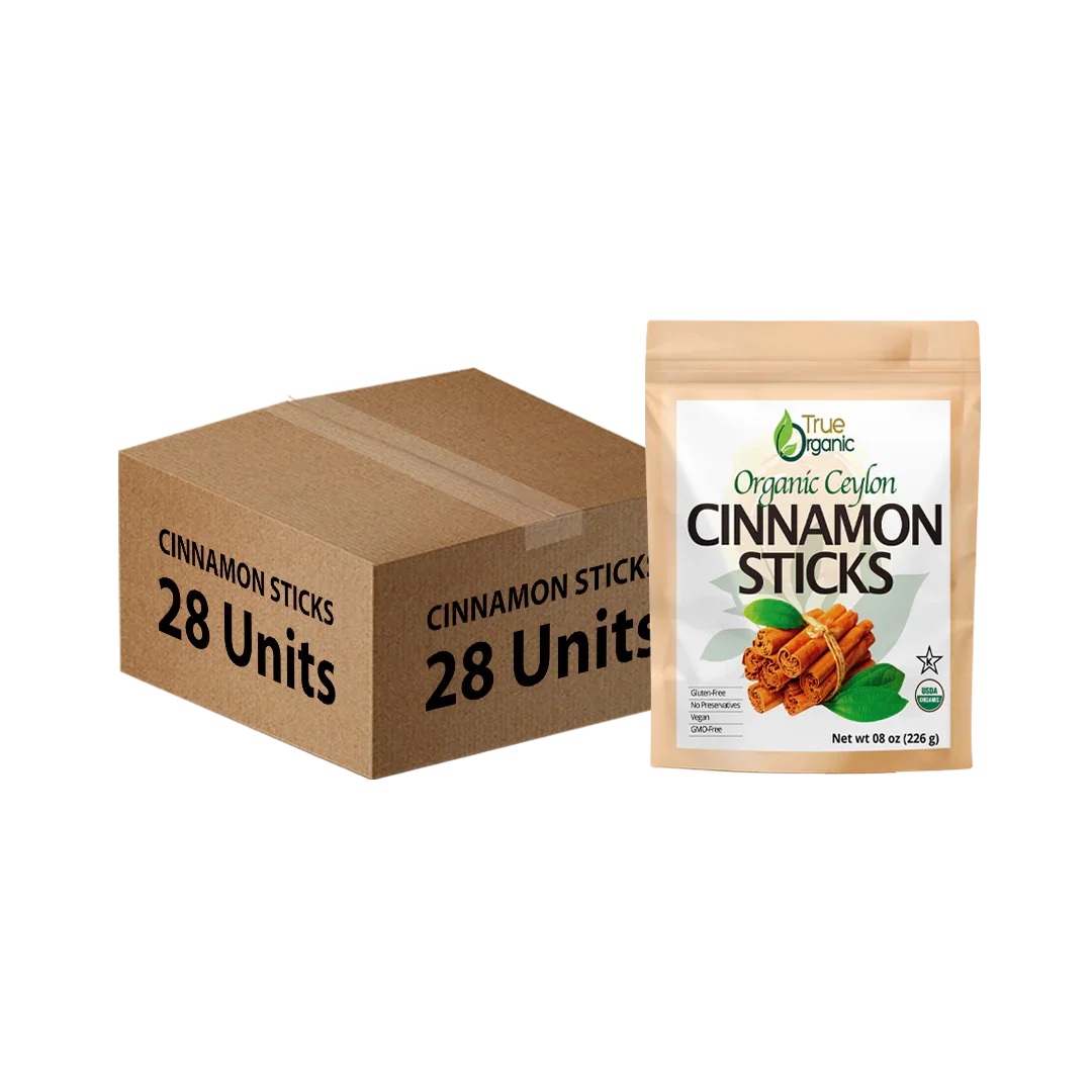 True Organic Ceylon Cinnamon Sticks 08 Oz Bulk Pack (28 Units)