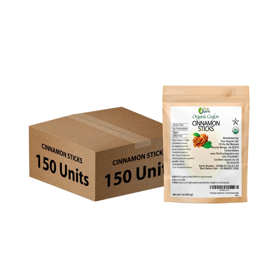 True Organic Cinnamon Sticks-01 oz Bulk Pack (150 Units)