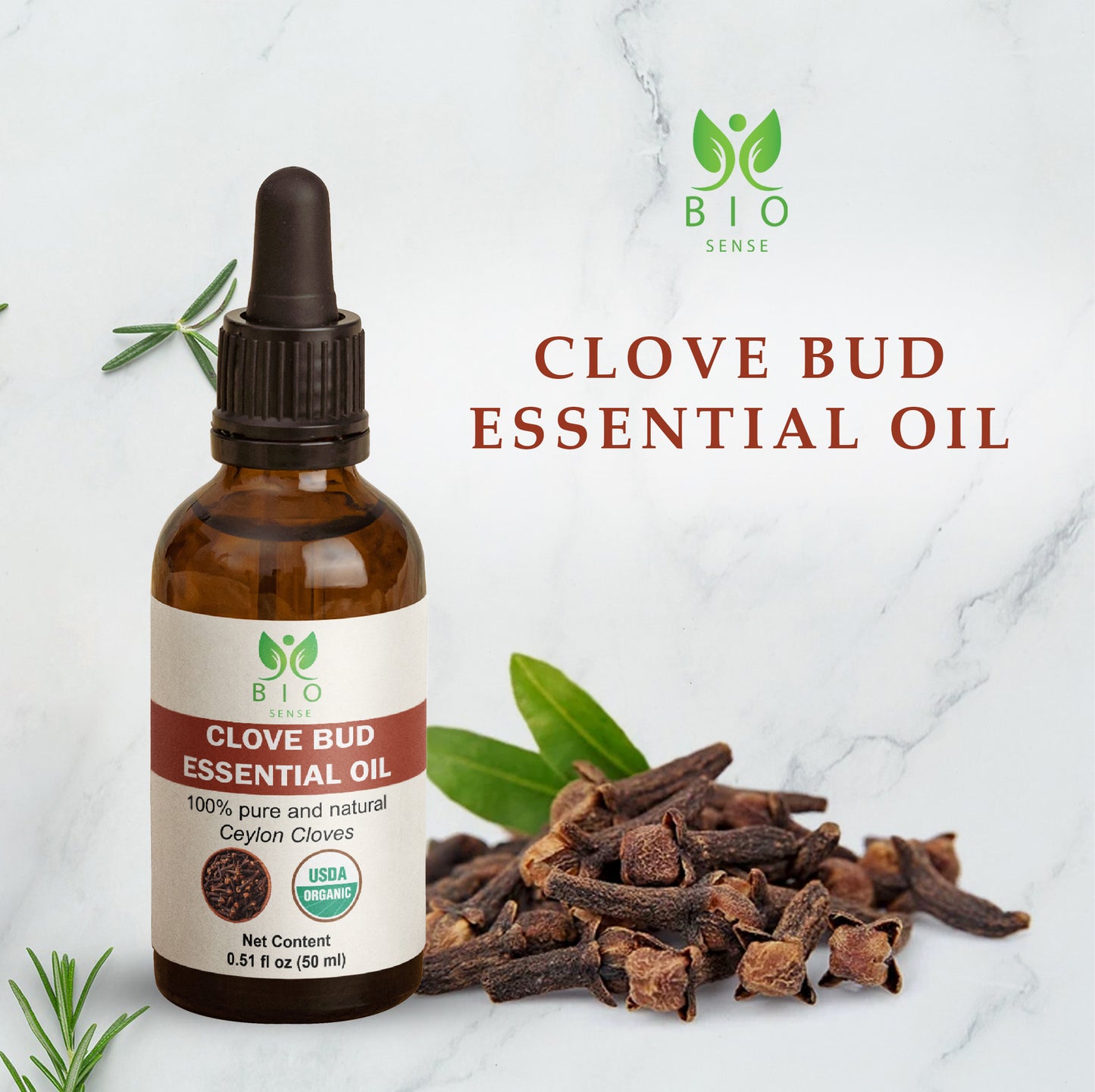 True Organic Clove Bud Essential Oil 15ml (0.5 Fl Oz)