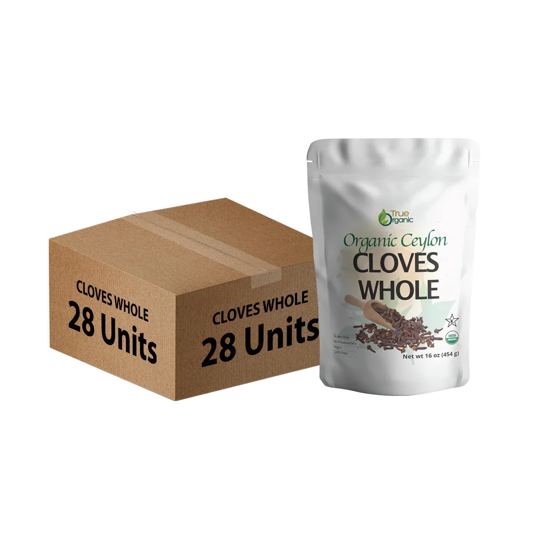 True Organic Ceylon Cloves Whole 16 Oz Bulk Bag (Pack of 28)