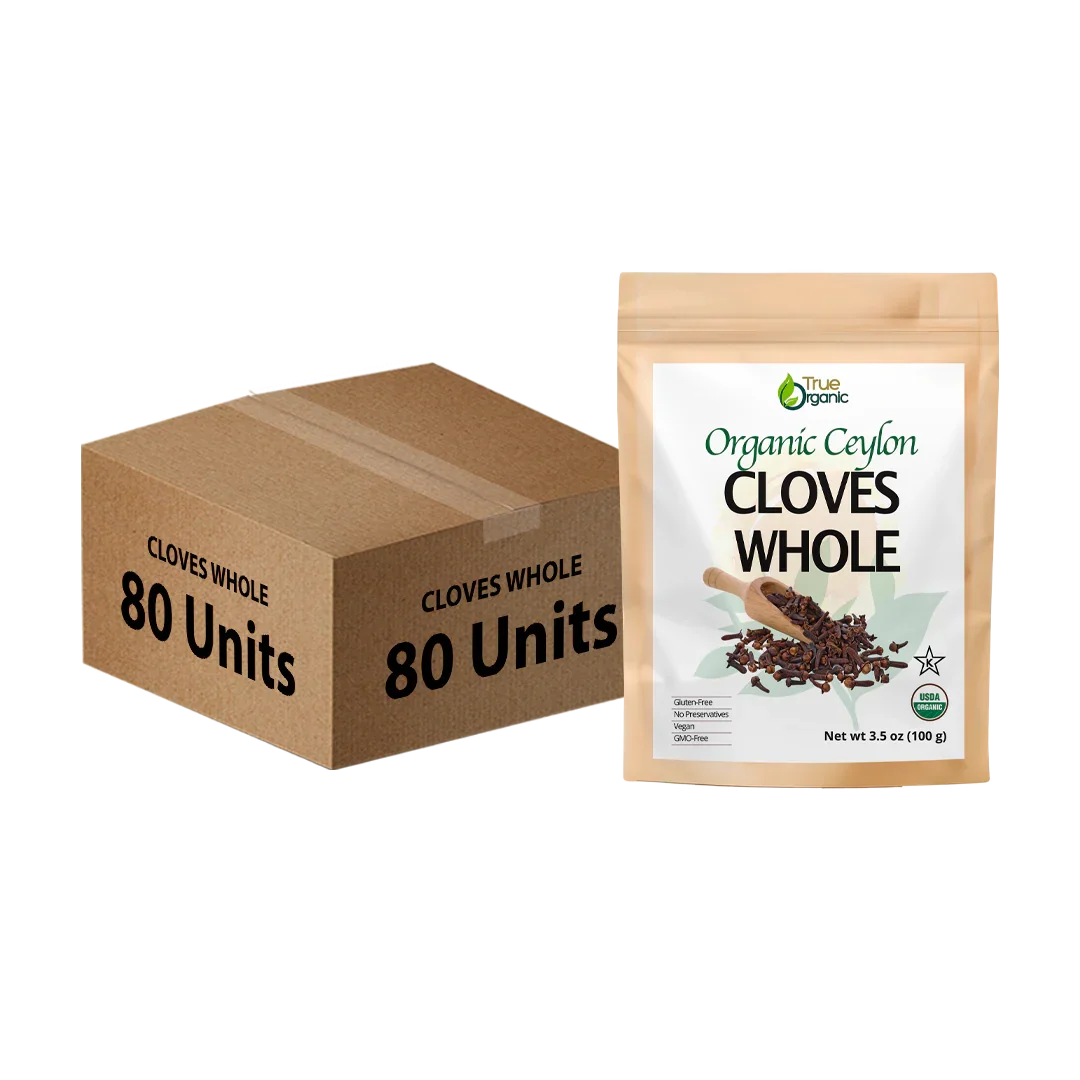 True Organic Ceylon Cloves Whole 3.5 Oz Bulk Pack (80 Units)