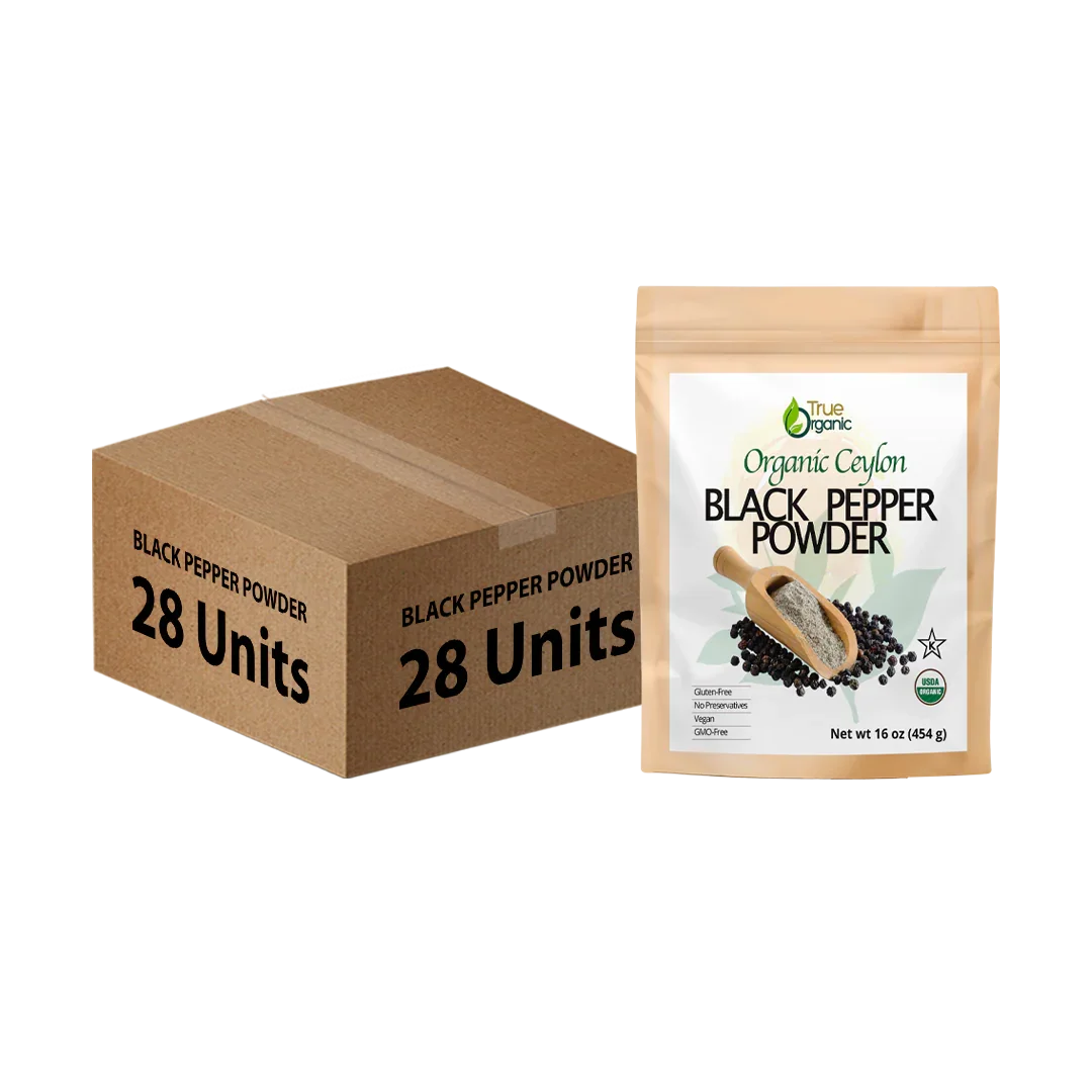 True Organic Ground Black Pepper 16 Oz Bulk Pack (28 Units)