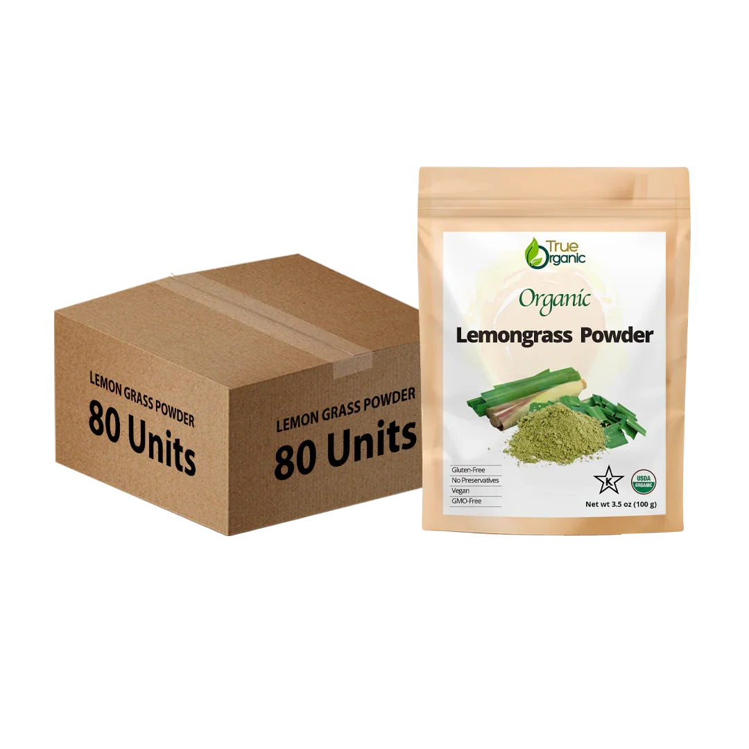 True Organic Lemon Grass Powder 3.5 oz Bulk Pack (80 Units)