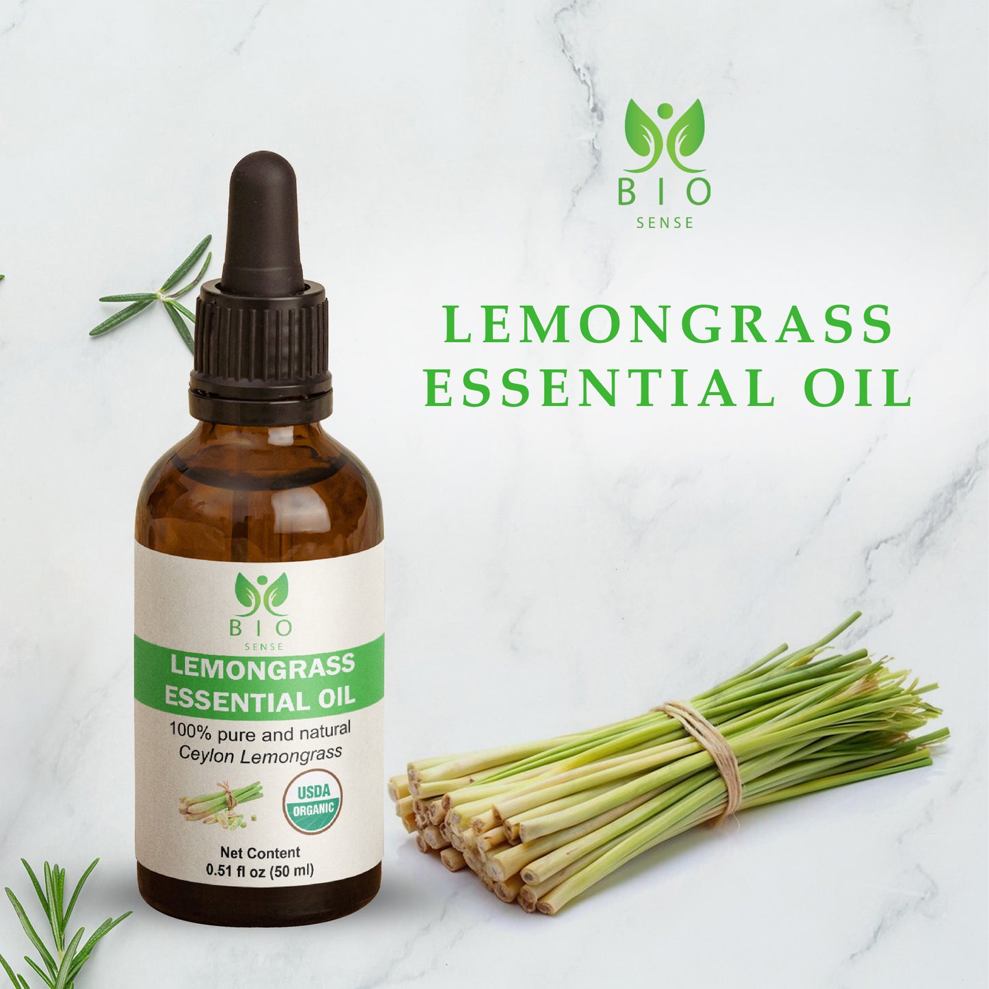 True Organic Lemongrass Essential Oil 0.51 FL Oz (15 ml)