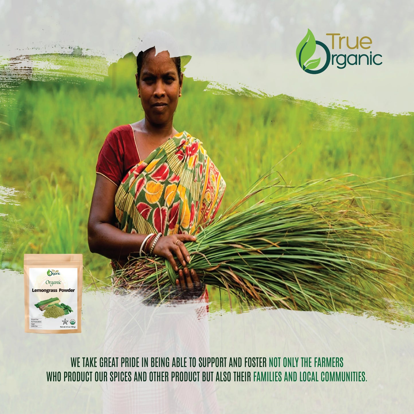 True Organic Lemon Grass Powder 3.5 oz