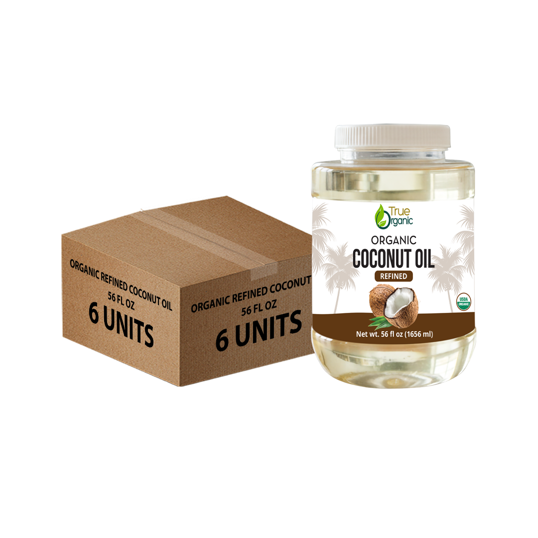 True Organic Refined Coconut Oil 56 fl oz Bulk Pack( 6 Units)