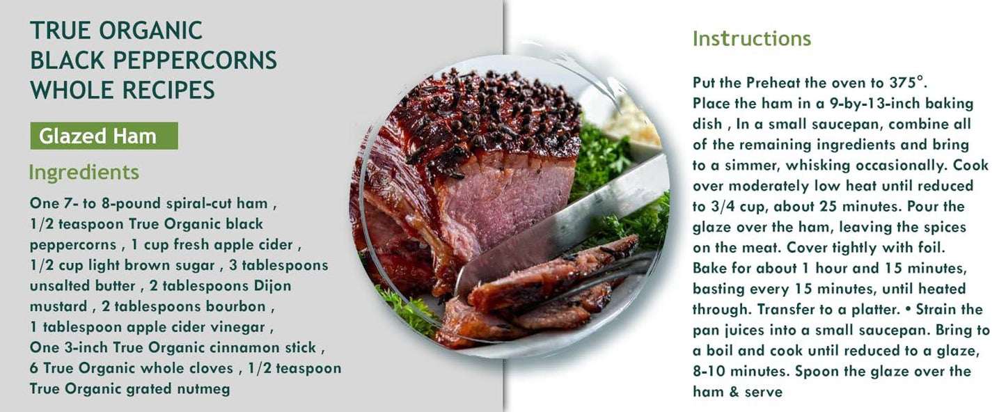 True Organic Black Peppercorns Whole 16 Oz