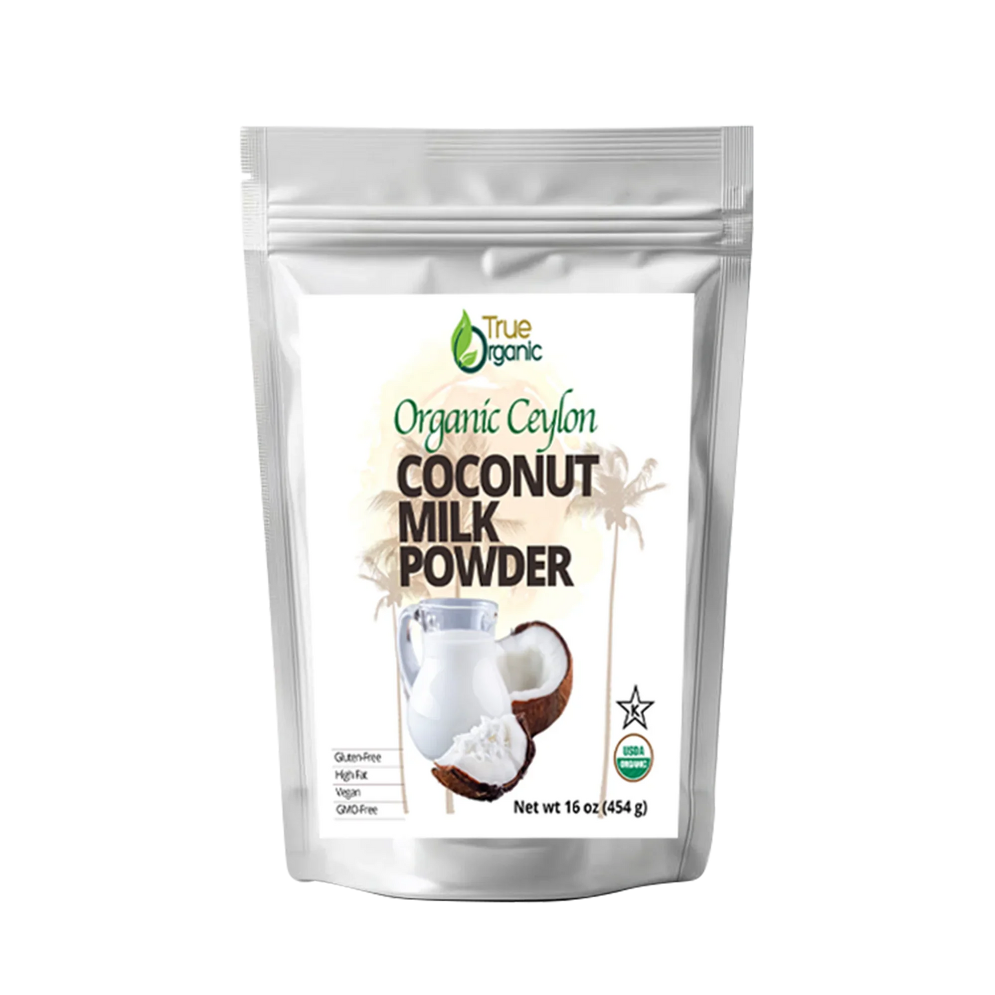 True Organic Ceylon Coconut Milk Powder, 1 Pound Bulk Bag