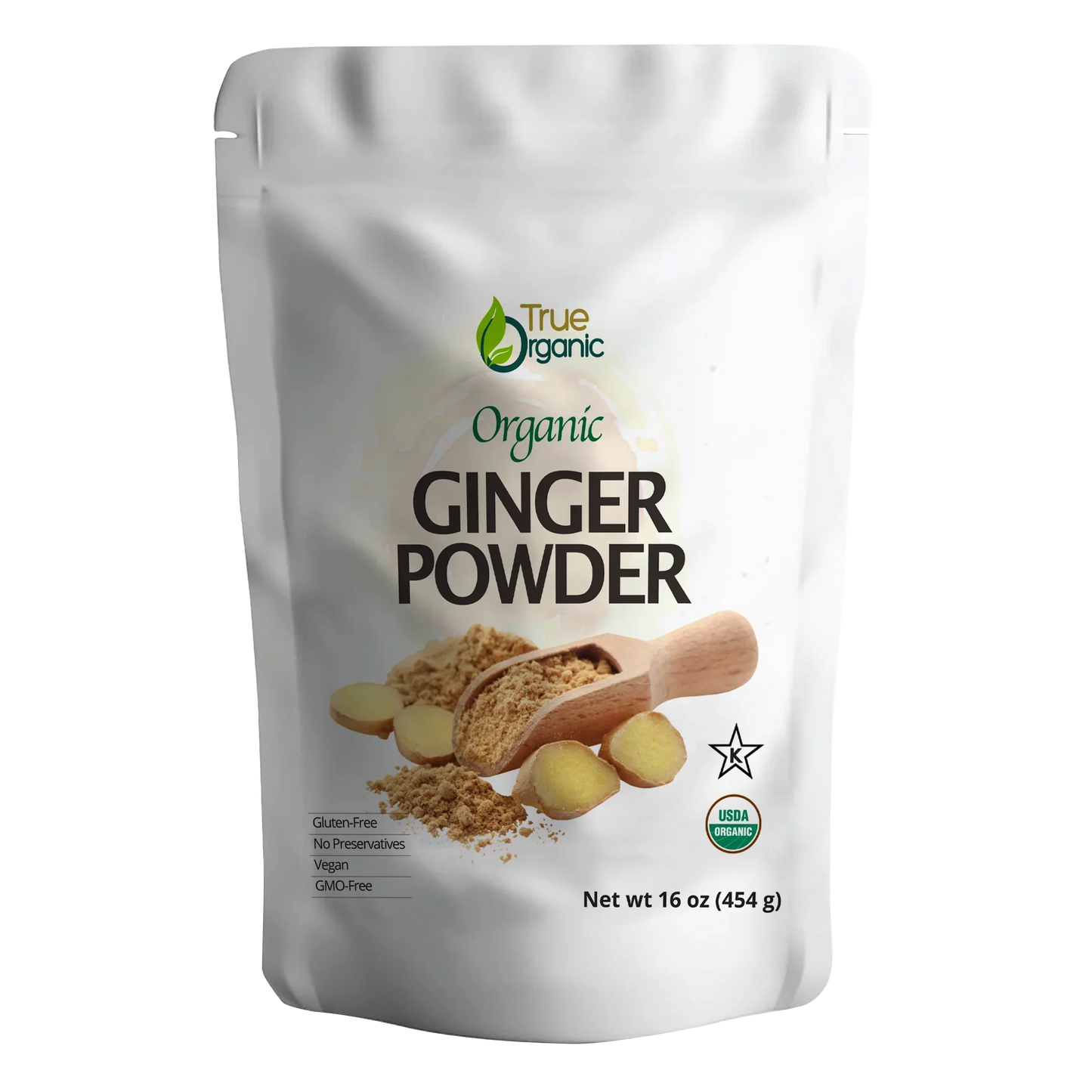 True Organic Ceylon Ginger Powder, 1 Pound Bulk Bag
