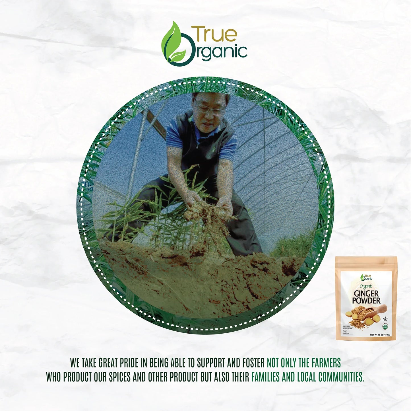 True Organic Ceylon Ginger Powder 16 Oz
