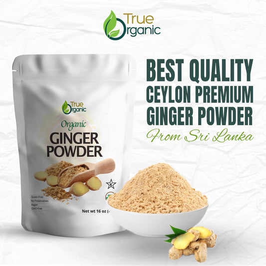 True Organic Ceylon Ginger Powder, 1 Pound Bulk Bag