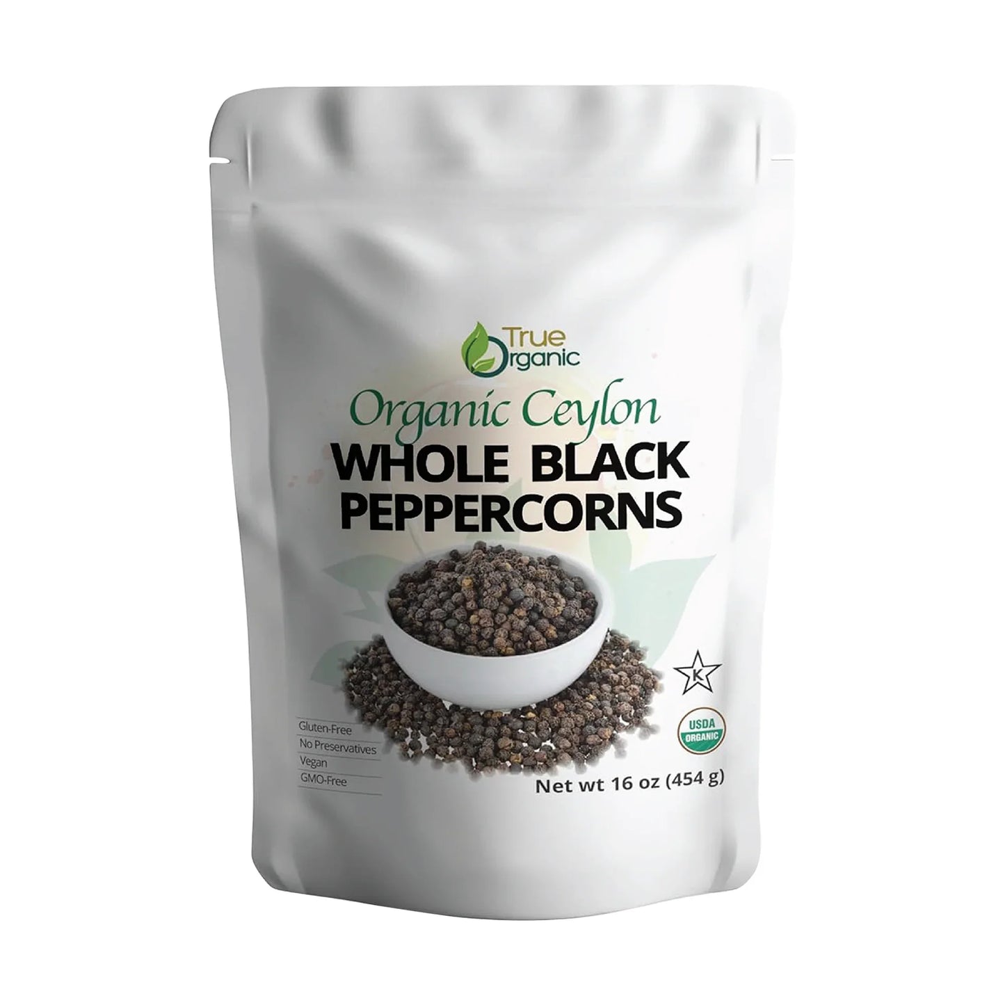 True Organic Black Peppercorns 16oz