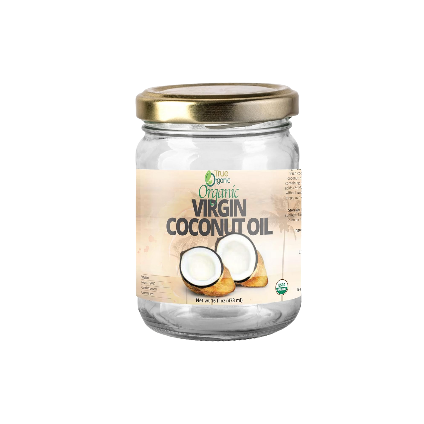 True Organic Ceylon Virgin Coconut Oil, 16 fl oz