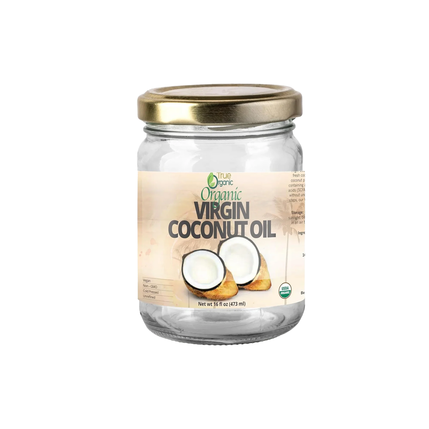 True Organic Ceylon Virgin Coconut Oil, 16 fl oz