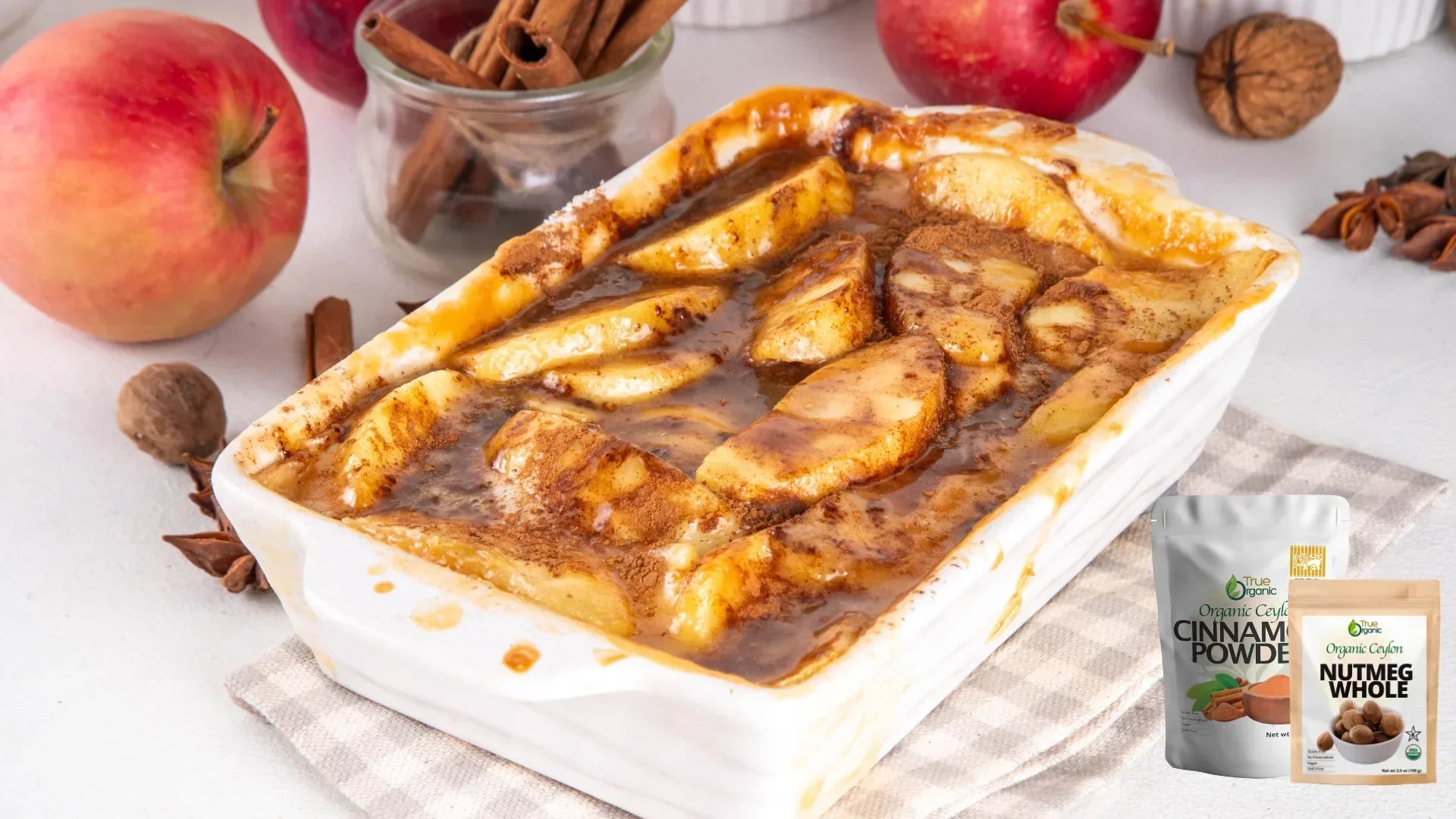 Warm Cinnamon Baked Apples - True Organics
