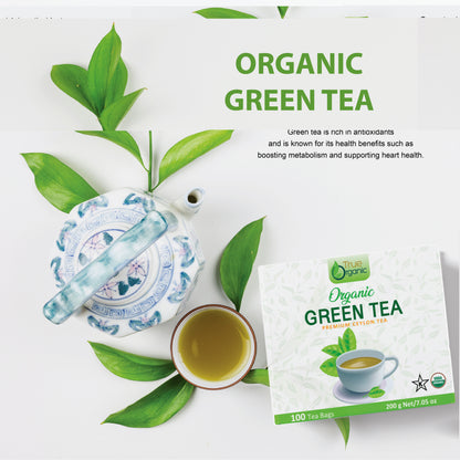 True Organic Premium Ceylon Green Tea, 100 Tea Bags