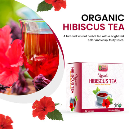 True Organic Hibiscus Tea, 100 Tea Bags.