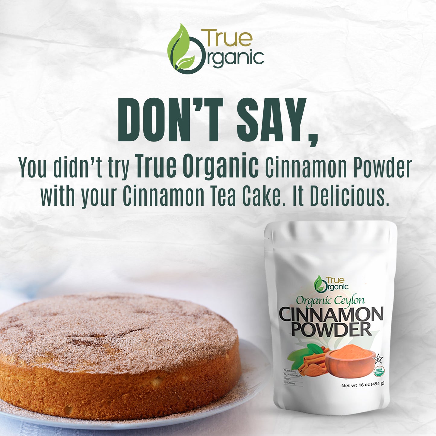 True Organic Cinnamon Powder 16 Oz