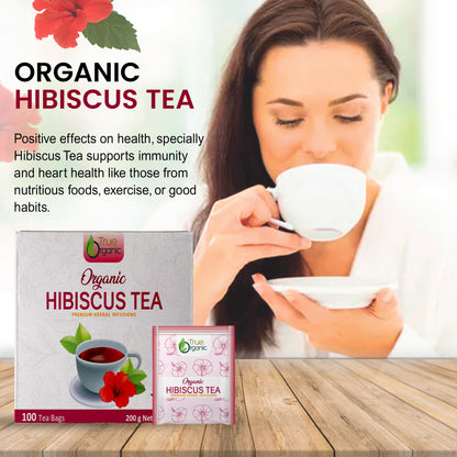 True Organic Hibiscus Tea, 100 Tea Bags.
