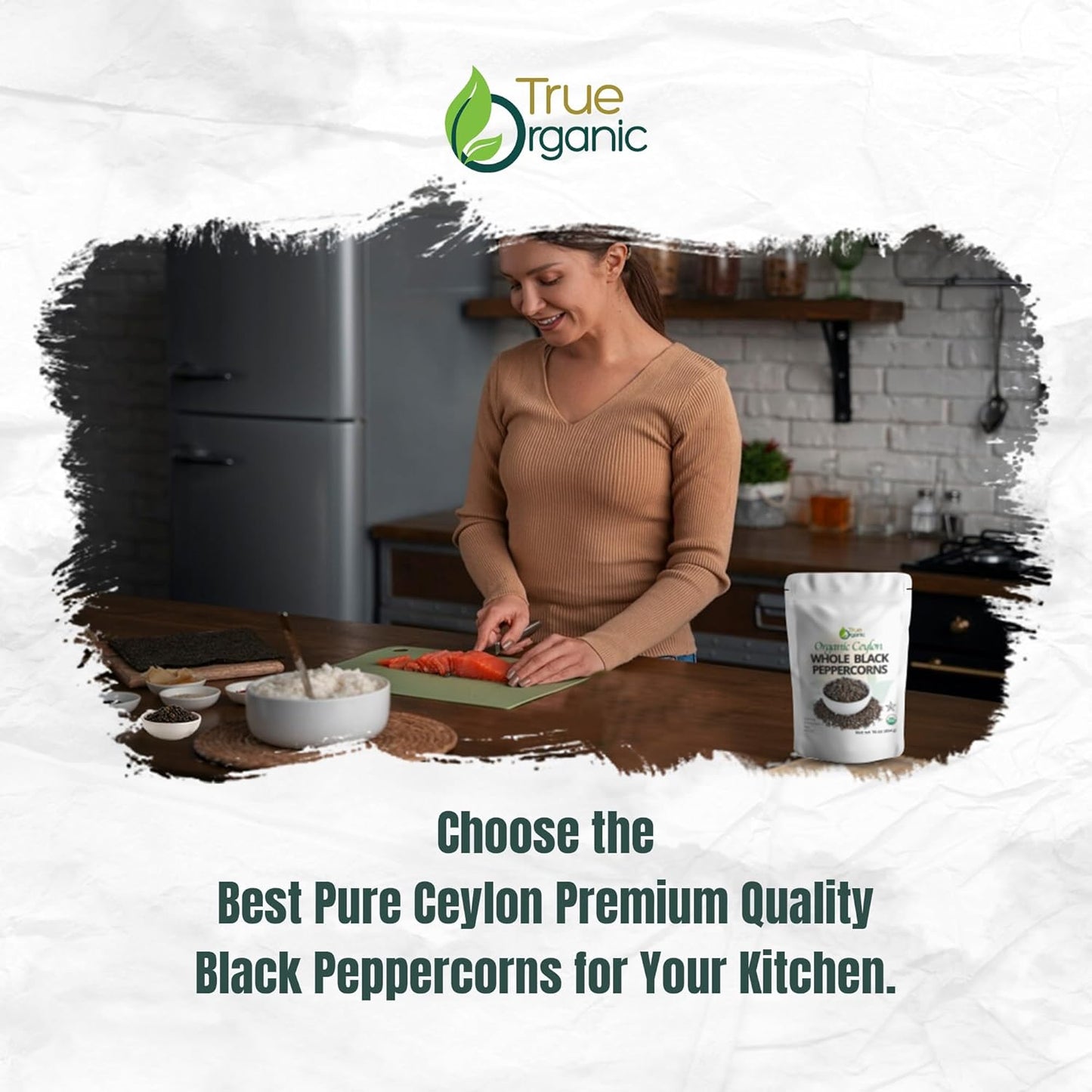 True Organic Black Peppercorns Whole 16 Oz