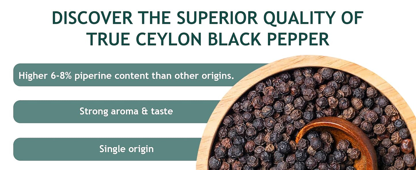 True Organic Black Peppercorns Whole 16 Oz