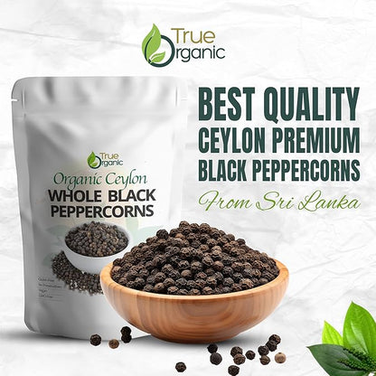 True Organic Black Peppercorns Whole 16 Oz