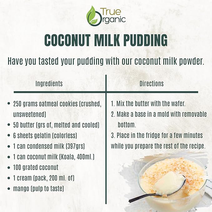 True Organic Ceylon Coconut Milk Powder, 1 Pound Bulk Bag