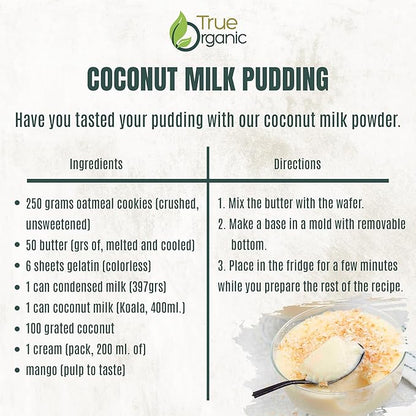 True Organic Ceylon Coconut Milk Powder, 1 Pound Bulk Bag