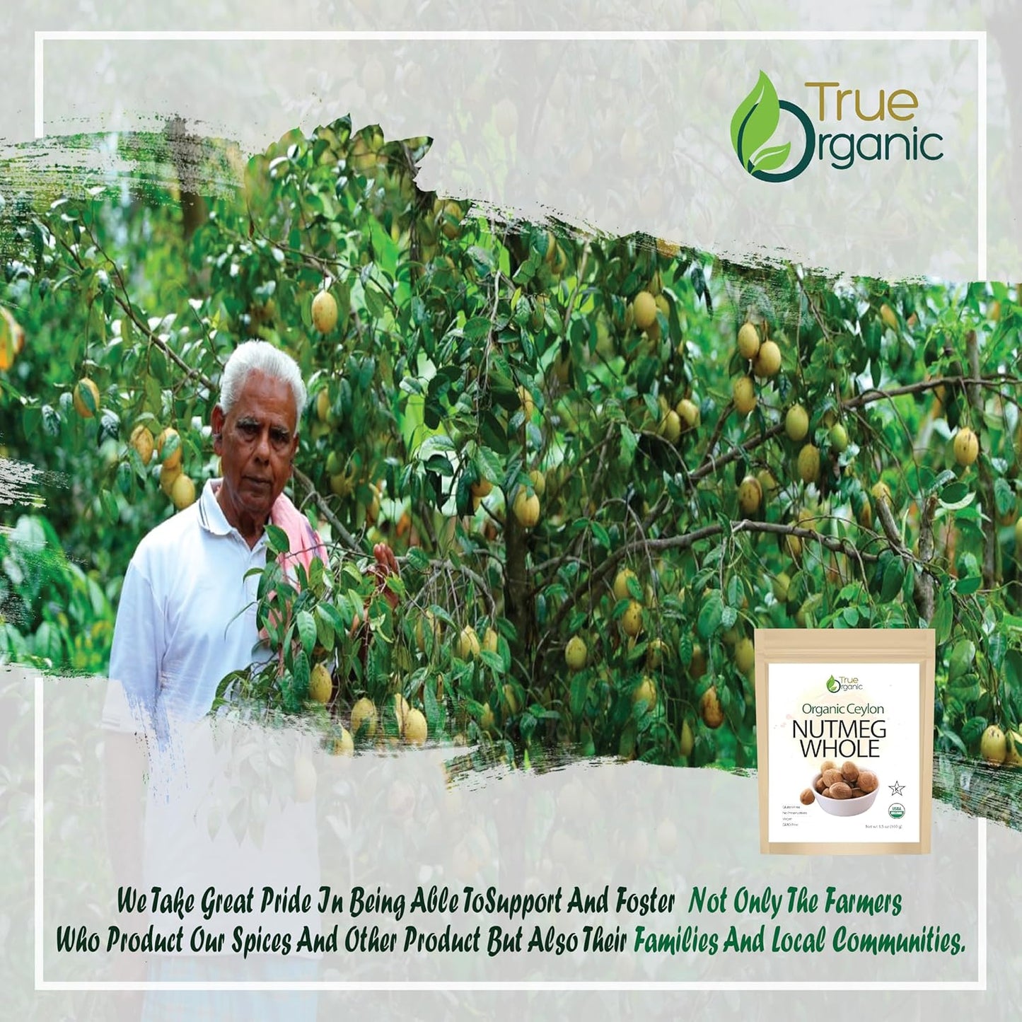 True Organic Nutmeg Whole 3.5 Oz