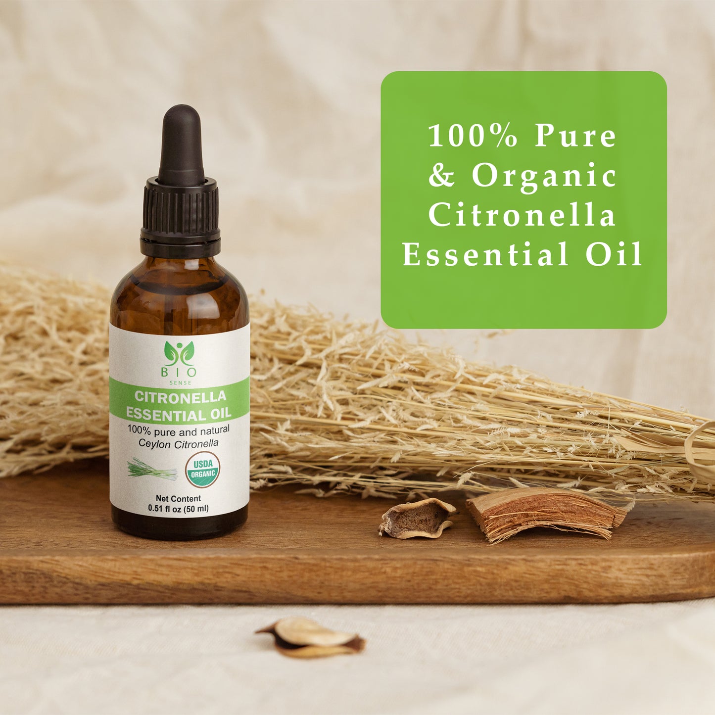 True Organic Citronella Essential Oil 0.51 FL Oz (15 ml)