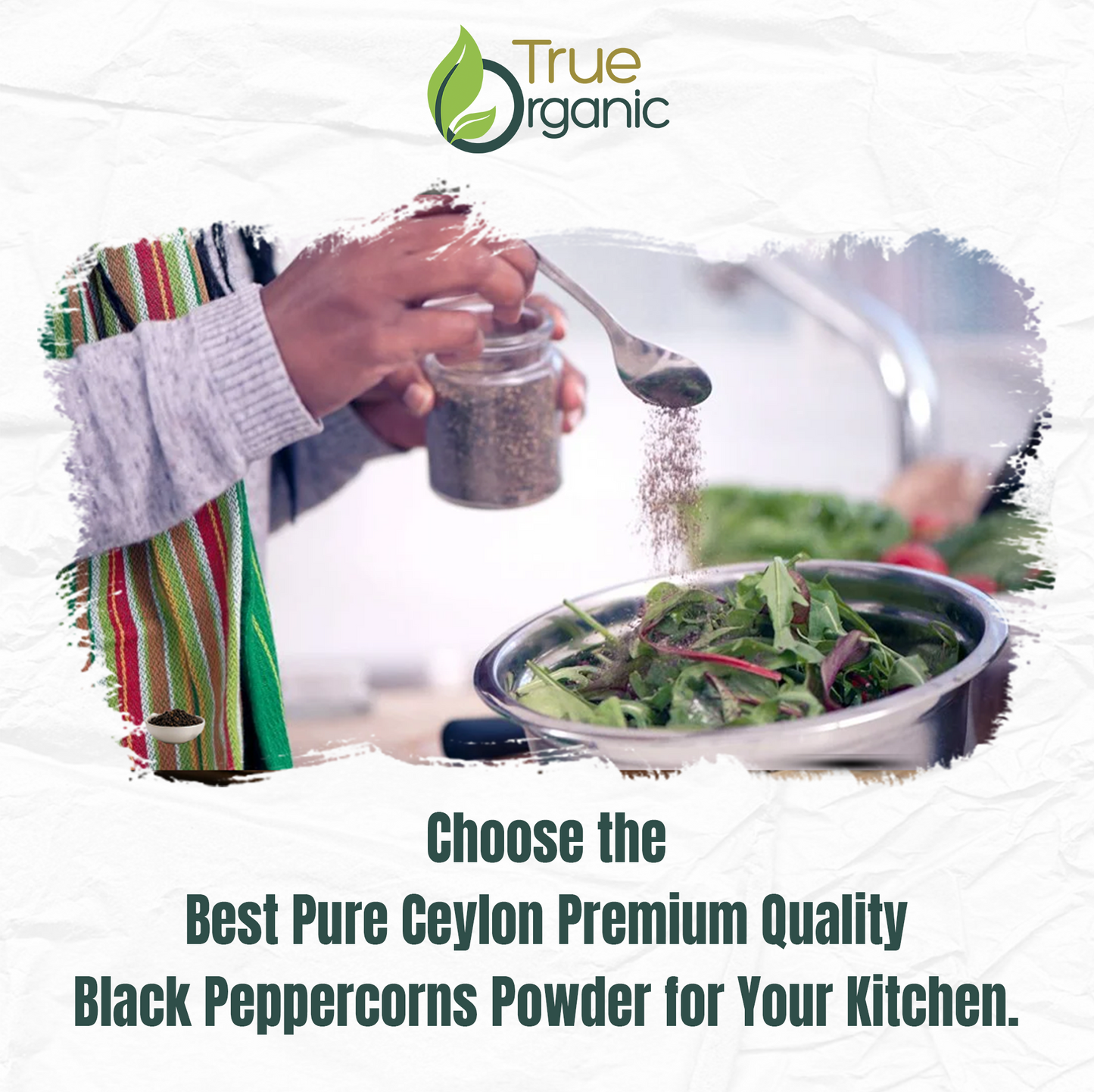 True Organic Black Peppercorns Powder 16 Oz