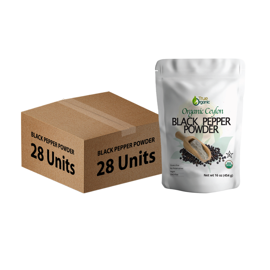 True Organic Ground Black Pepper 16 Oz Bulk Pack (28 Units)