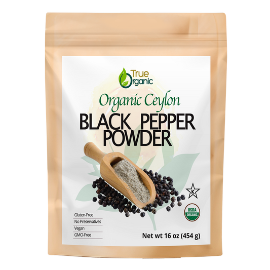True Organic Black Peppercorns Powder 16 Oz