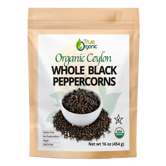 True Organic Black Peppercorns Whole 16 Oz