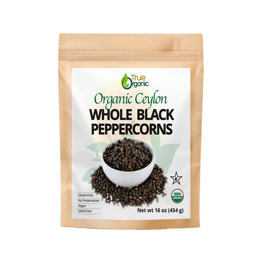 True Organic Black Peppercorns Whole 16 Oz