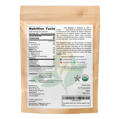 True Organic Cinnamon Sticks 04 Oz
