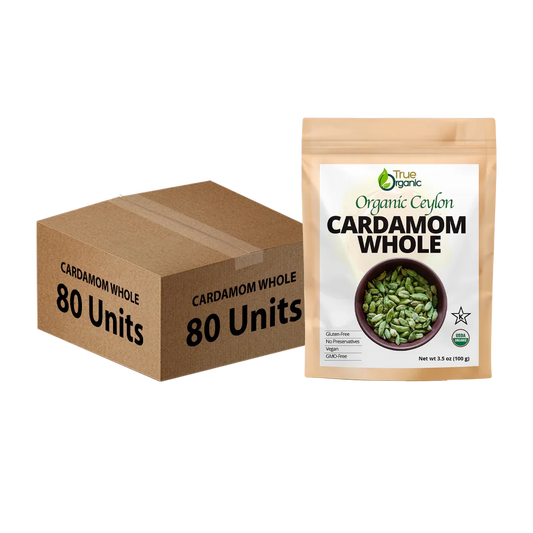True Organic Cardamom Whole 3.5 oz Bulk Pack (80 Units)